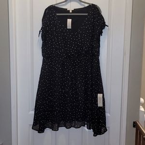 Loralette 2X star print chiffon dress